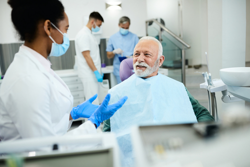 older man at dentist office
